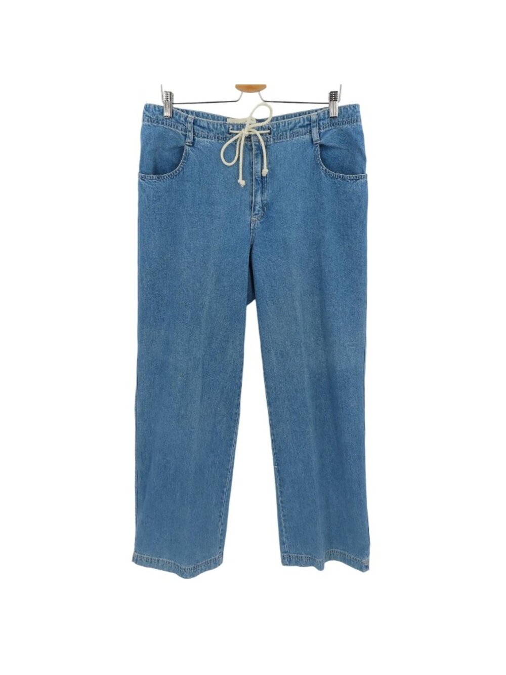 VTG Gap Jeans Women 12 Wide Leg Drawstring Denim Jean Pants All Cotton 2001 Y2K